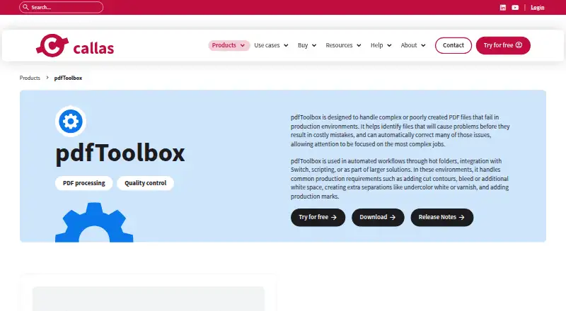 callas pdfToolbox SDK's own site