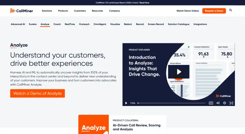 CallMiner Analyze's own site