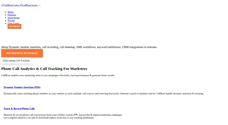 CallRoot's own site