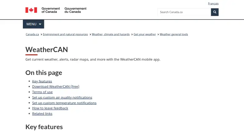 WeatherCAN's own site