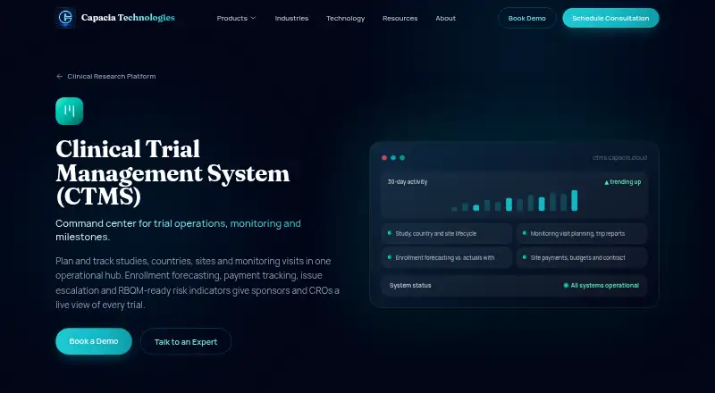 Capacia CTMS's own site