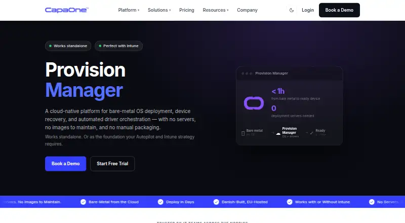 CapaOne Provision Manager's own site