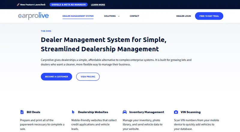 CarProLive DMS's own site