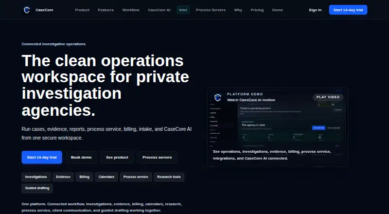 CaseCore's own site