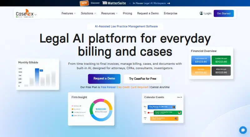 The CaseFox homepage