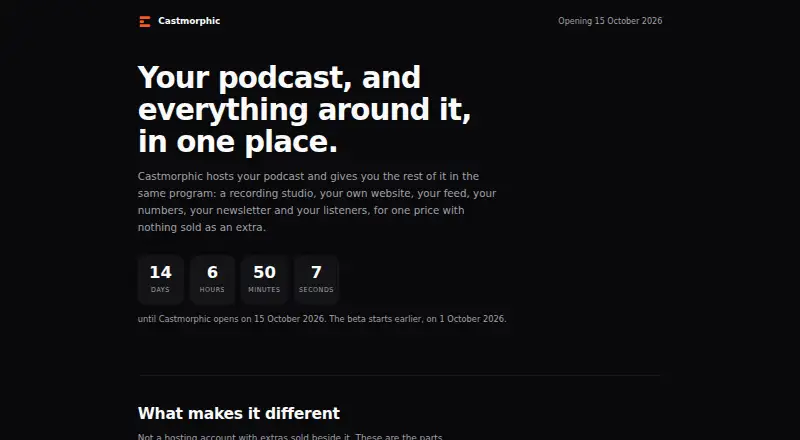 The Castmorphic Studio homepage