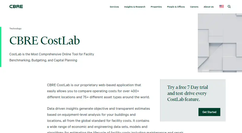 CBRE CostLab's own site