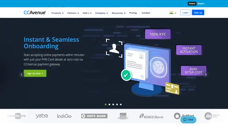 CCAvenue's own site