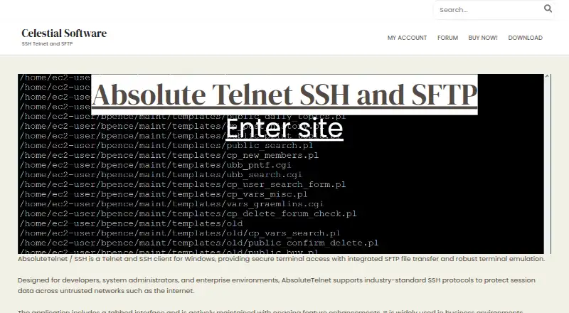 AbsoluteTelnet's own site