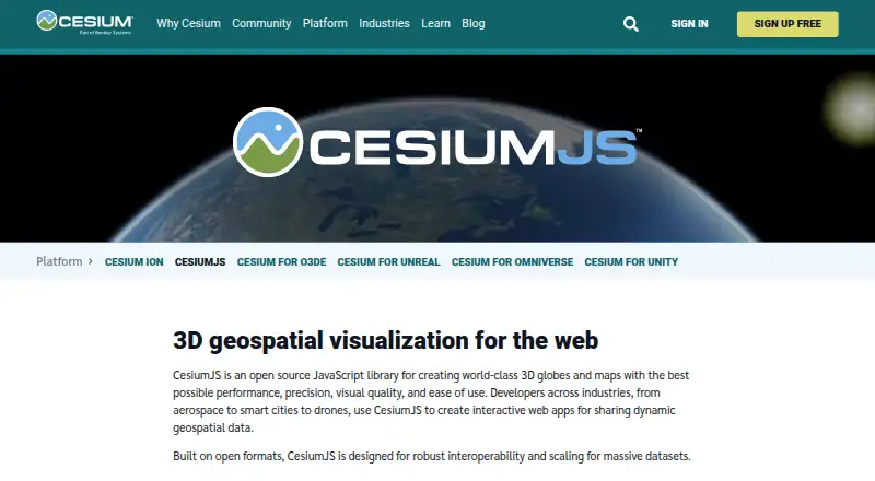 CesiumJS's own site