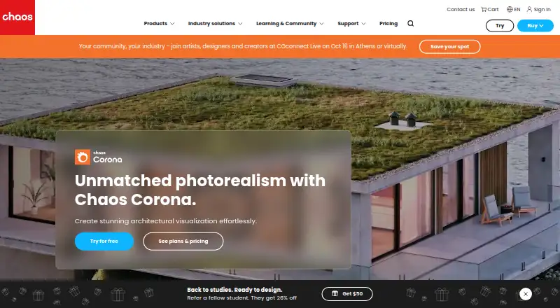 Corona Renderer's own site