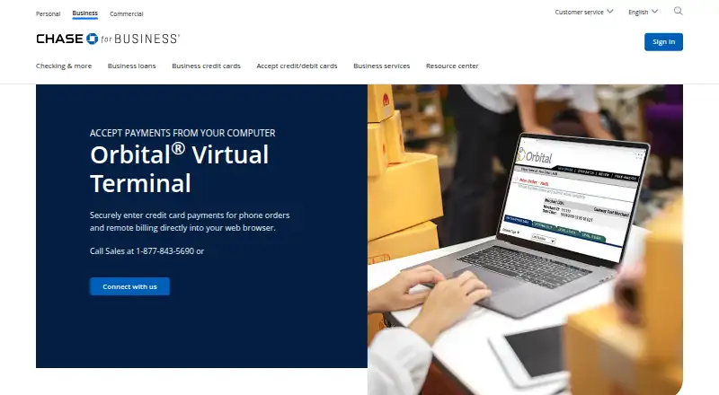 Chase Orbital Virtual Terminal's own site