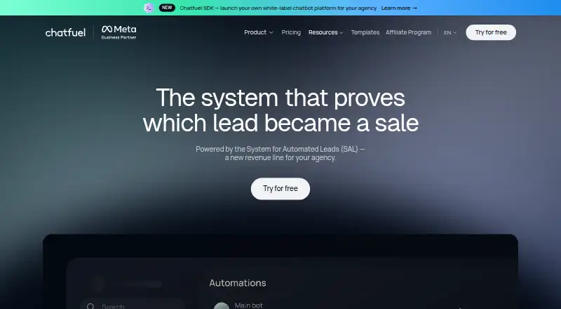 Chatfuel's own site