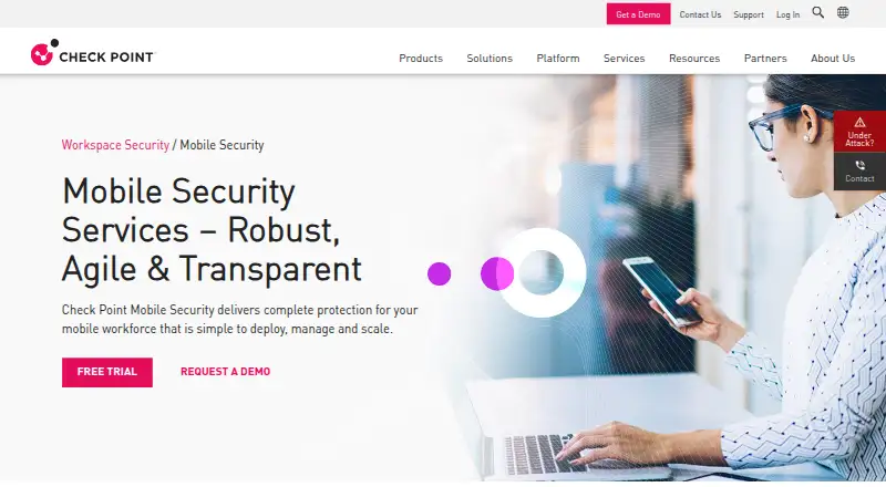 Check Point Harmony Mobile's own site