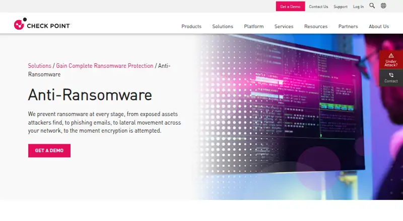Check Point Anti-Ransomware's own site
