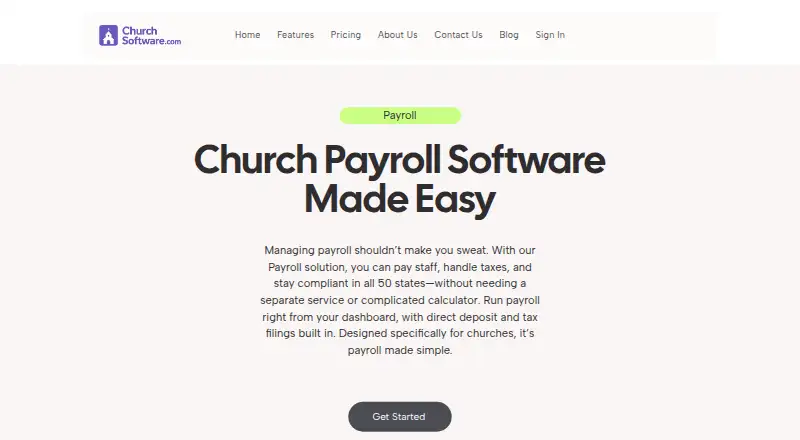 ChurchSoftware Payroll's own site