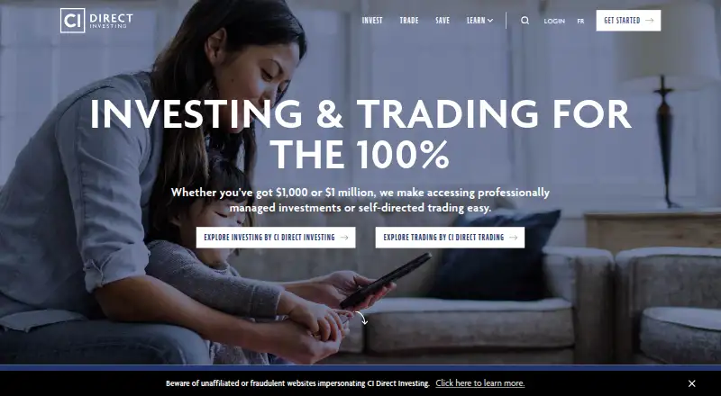 CI Direct Investing's own site