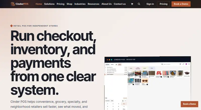 Cinder POS's own site
