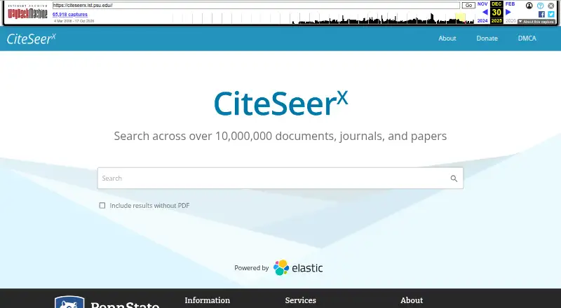 CiteSeerX's own site