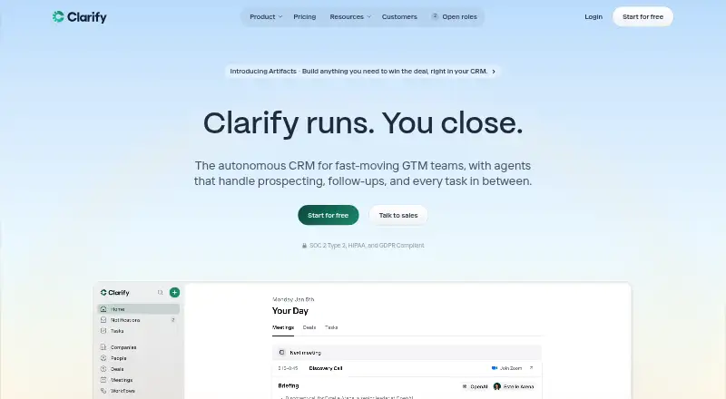Clarify's own site