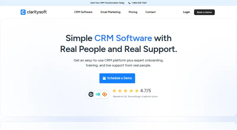 Claritysoft CRM's own site