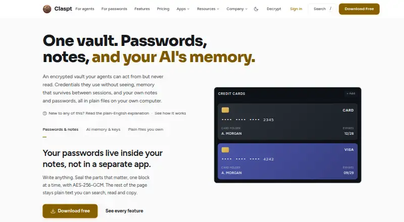 Claspt's own site