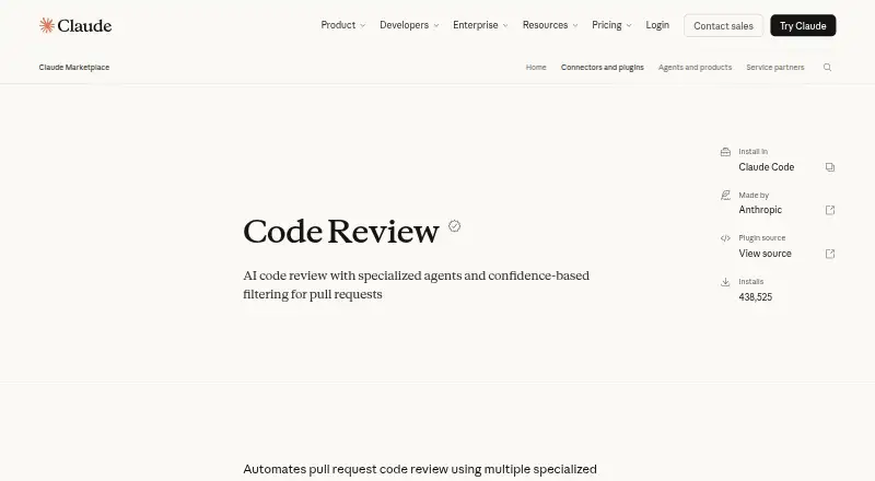 Claude Code Review's own site