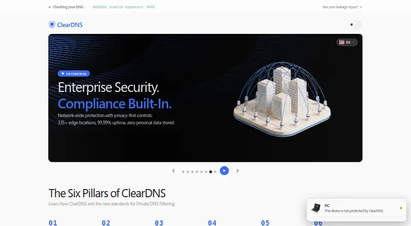 ClearDNS's own site