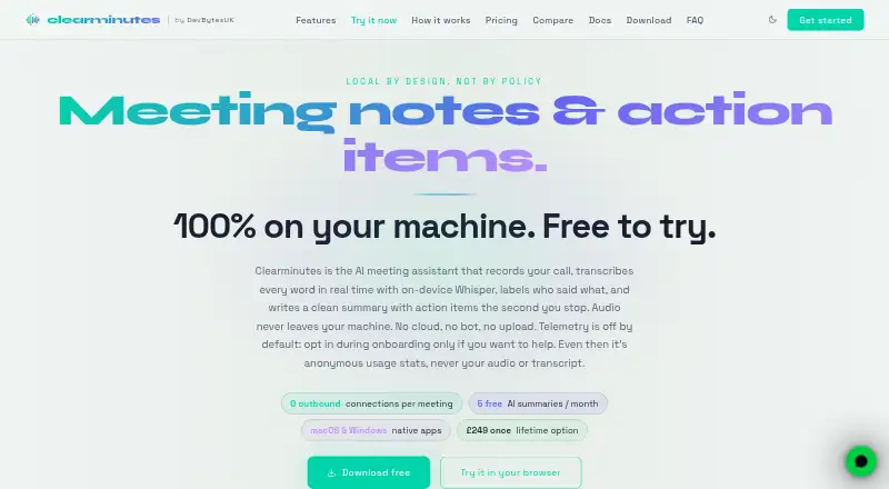 Clearminutes's own site