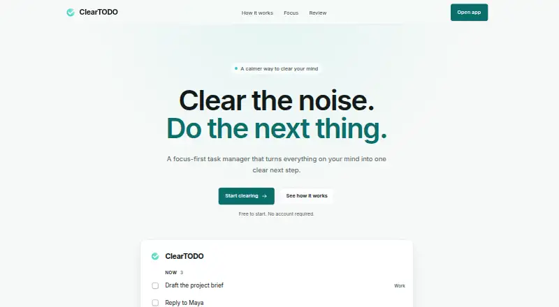 ClearTODO's own site