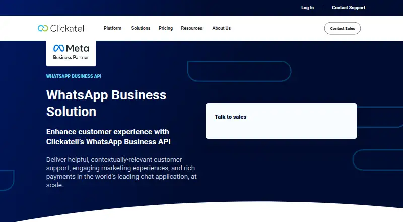 Clickatell WhatsApp Business Solution's own site