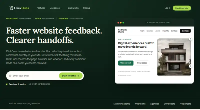ClickCues's own site