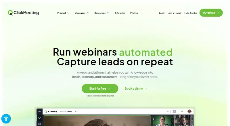 ClickMeeting's own site