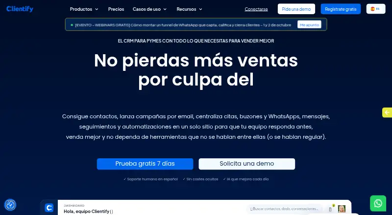 Clientify's own site