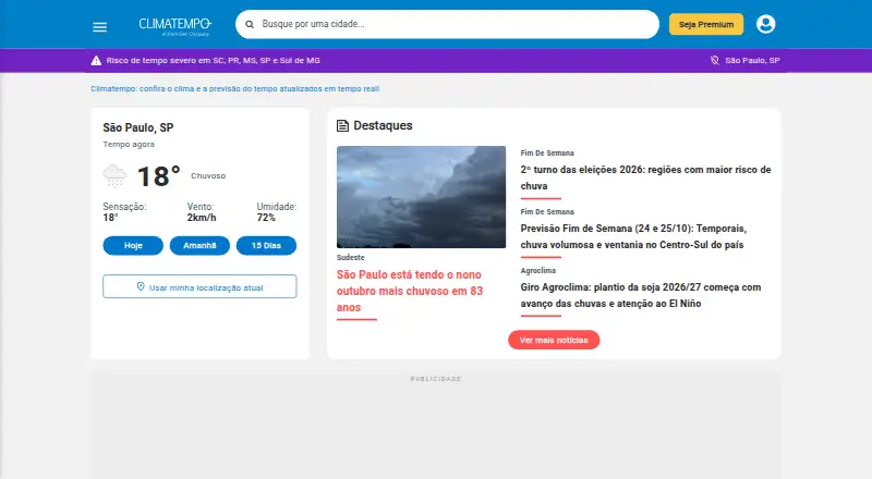 Climatempo's own site