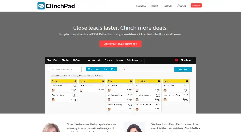ClinchPad's own site