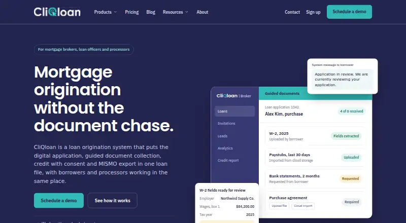 CliQloan's own site