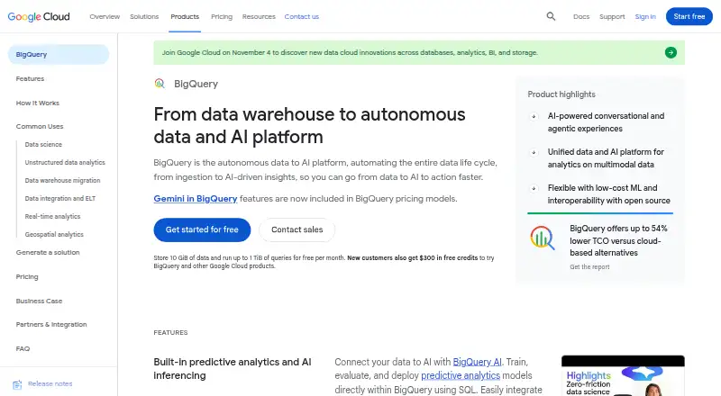 Google BigQuery's own site