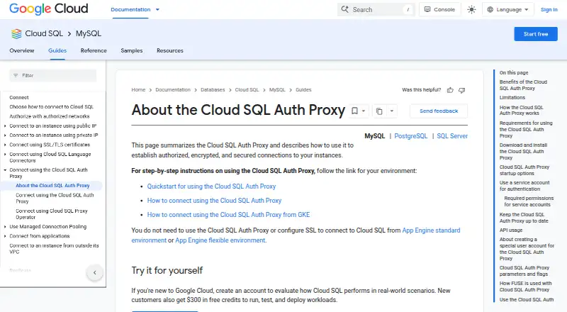 Cloud SQL Auth Proxy's own site