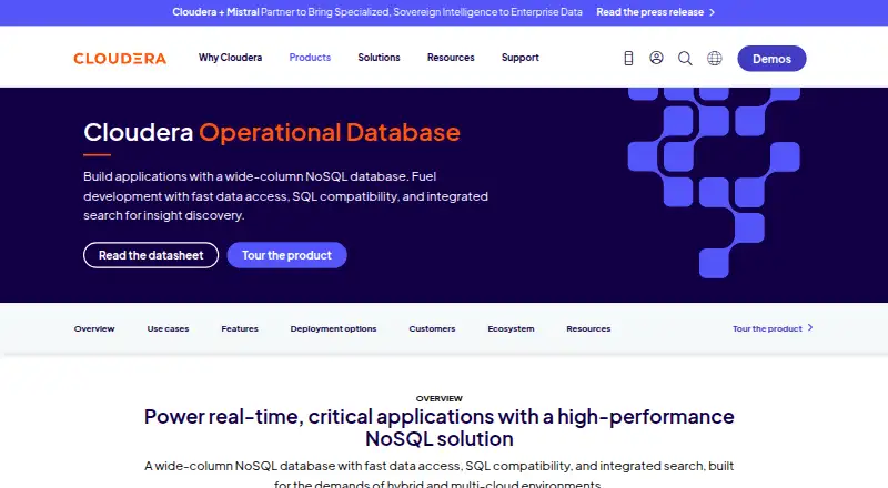 Cloudera Operational Database's own site