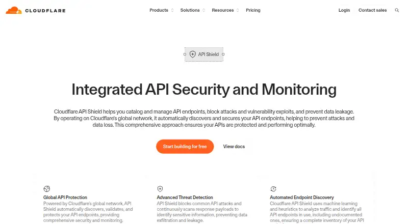 Cloudflare API Shield's own site