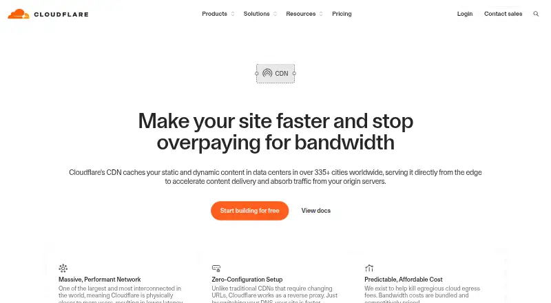 Cloudflare CDN's own site