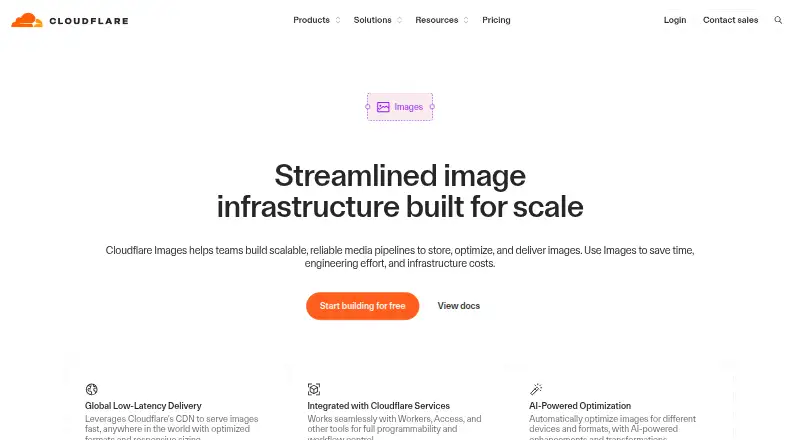 Cloudflare Images's own site