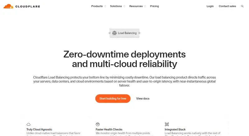 Cloudflare Load Balancing's own site
