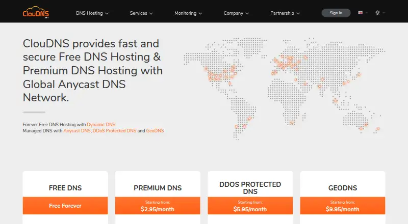 ClouDNS's own site