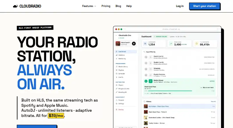 CloudRadio's own site
