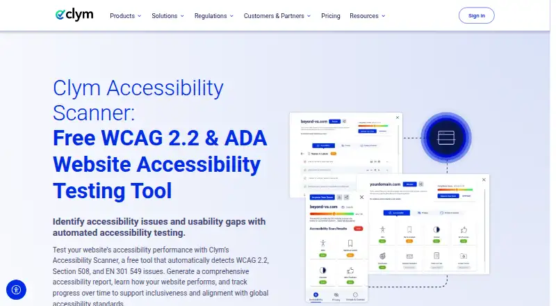 Clym Accessibility Scanner's own site
