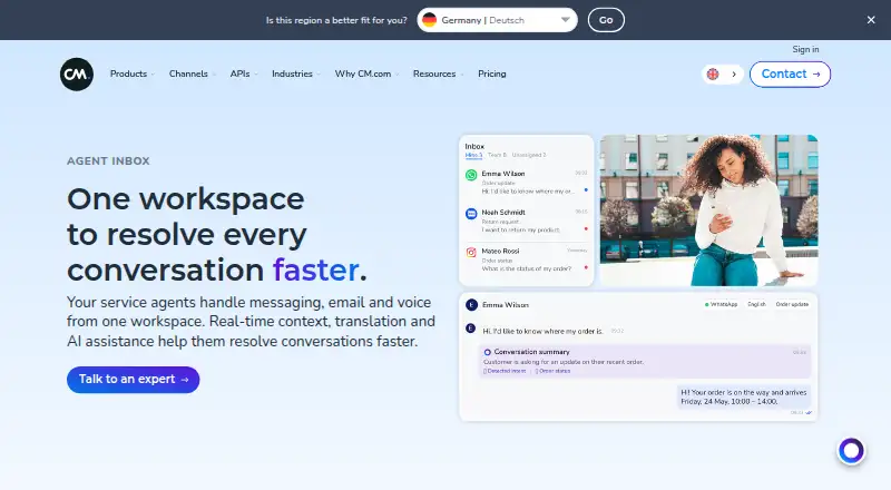 CM.com Mobile Service Cloud's own site