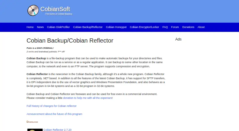 Cobian Reflector's own site