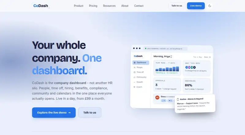 CoDash's own site